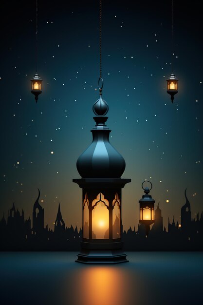 Ramadan Kareem Eid Mubarak altmodische marokkanische Lampe