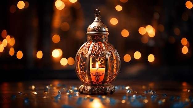 Ramadan kareem eid mubarak lâmpada elegante real