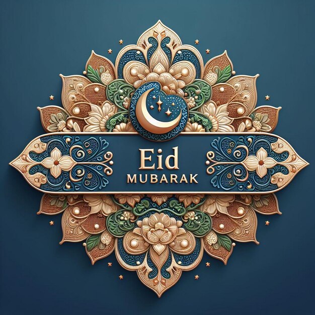 Ramadán Kareem Eid Mubarak plantilla de ilustración ai imágenes generadas