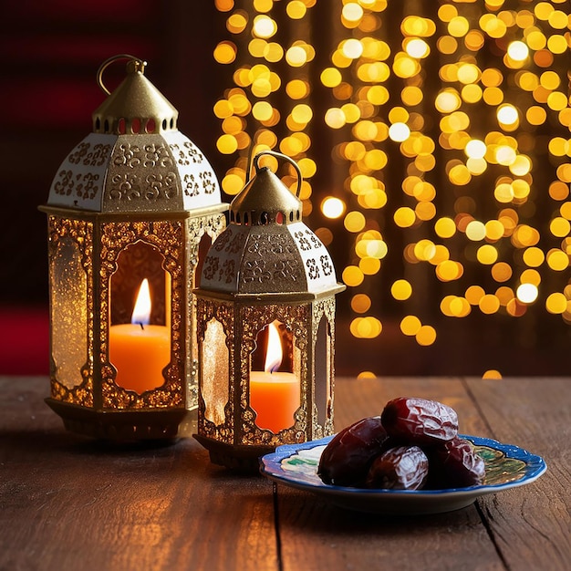 Ramadan Kareem Festival Islámico Medios sociales Poste de diseño plantilla de IA generativa