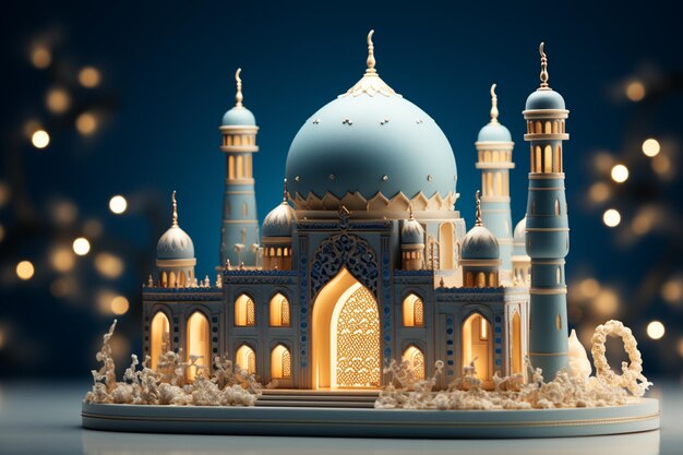 Ramadán Kareem fondo 3D renderizado ilustración 3d