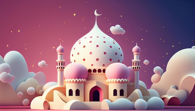 Ramadán kareem fondo de pantalla mezquita islámica elemento realista