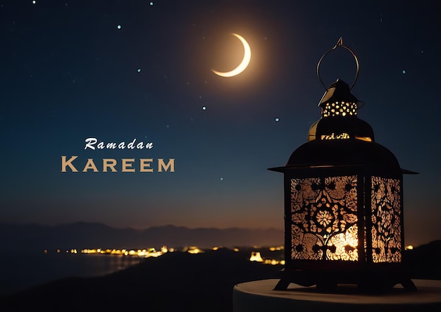 Ramadan Kareem Grußkarte Glücklicher Ramadan Konzepthintergrund Generative KI