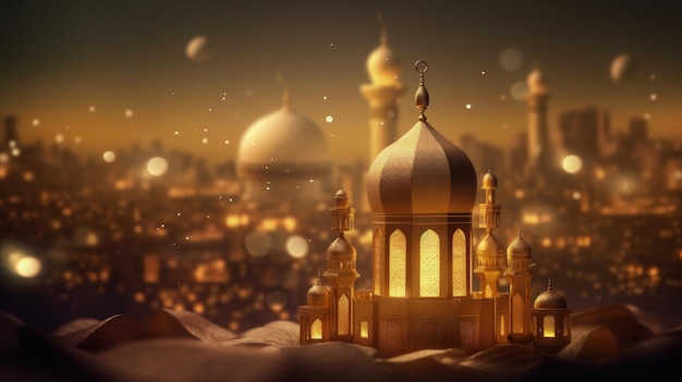 Ramadan Kareem Grußkarte Illustration AI GenerativexA