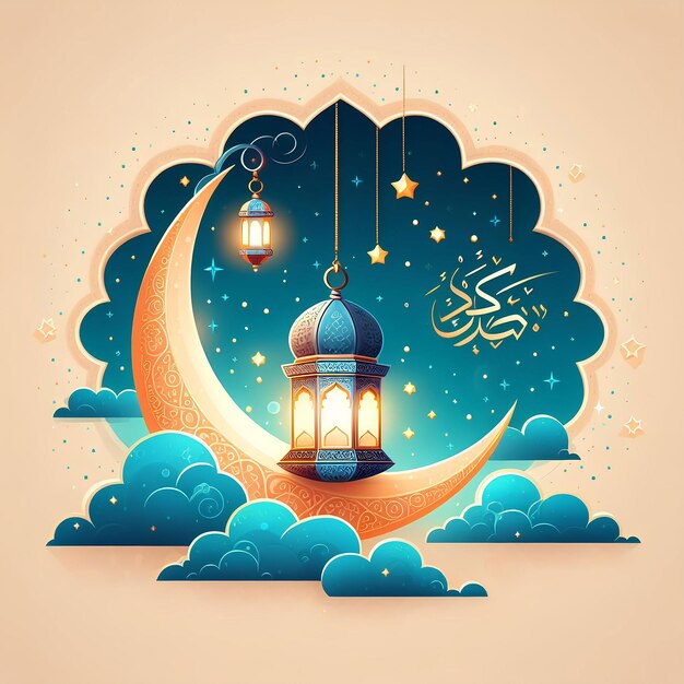 Foto ramadan kareem con una hermosa ilustración