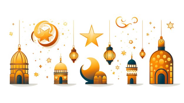 Foto ramadan kareem hintergrund mit moschee mond und sterne vektor-illustration