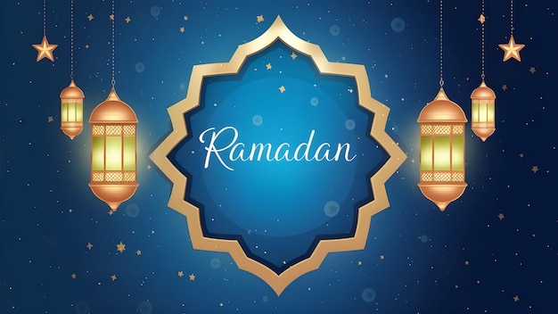 Ramadan Kareem Hintergrunddesign und islamischer Hintergrund Eid Mubarak Karte