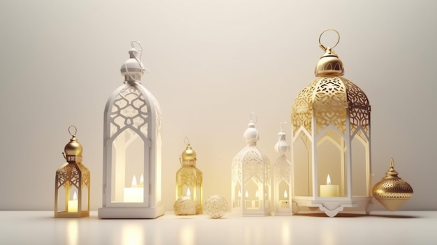 Ramadan Kareem Hintergrundweißthema