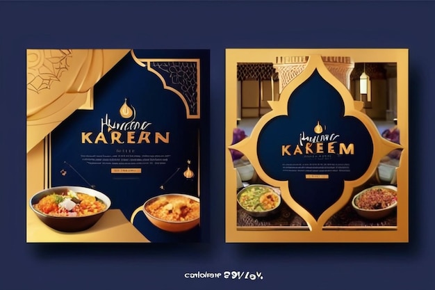 Ramadan Kareem Iftar Abendessen islamische Social-Media-Post-Vorlage