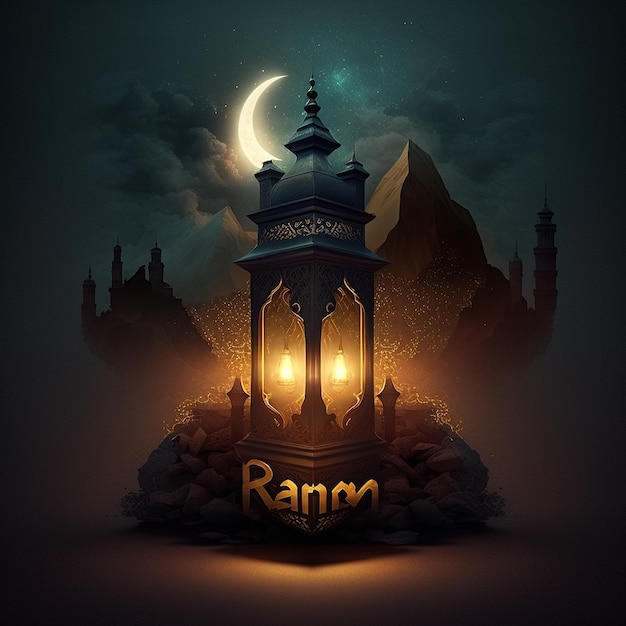 Ramadan Kareem imagem de fundo de alta resolução arte gerada por Ai