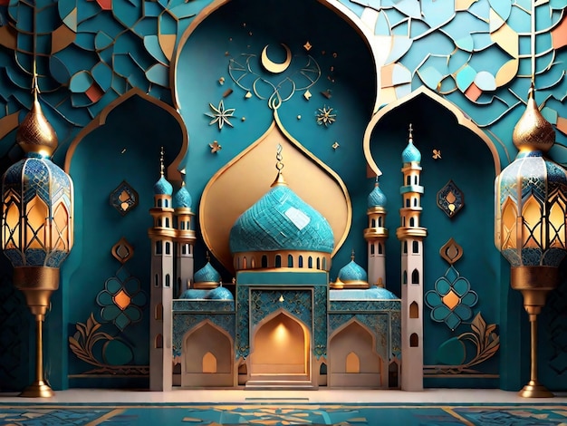 Ramadan kareem impresionante diseño de fondo con decoración islámica