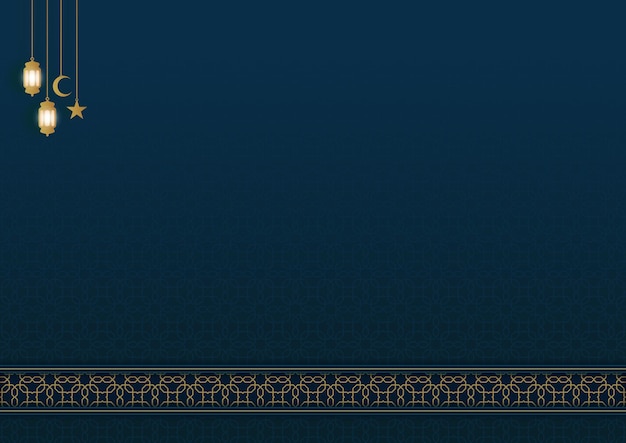 Ramadan Kareem Islâmico Árabe Luxo Fundo Elegante Cartão de Saudação Ornamento Decorativo Fronteiras