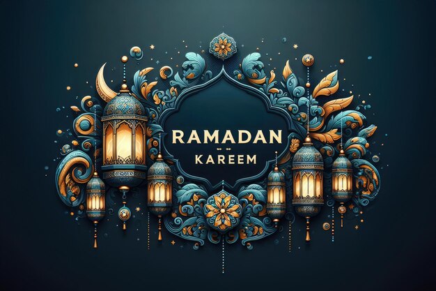 Ramadan Kareem islamische Grußkarte Hintergrundillustration