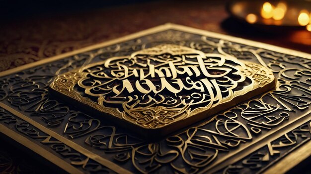 Ramadan Kareem islamisches Design mit arabischem Muster und Kalligraphie für Menü-Einladungsposter ba
