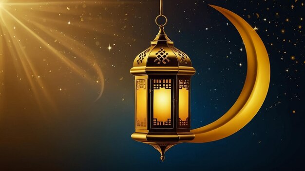 Foto ramadan kareem laterne und mond hängen