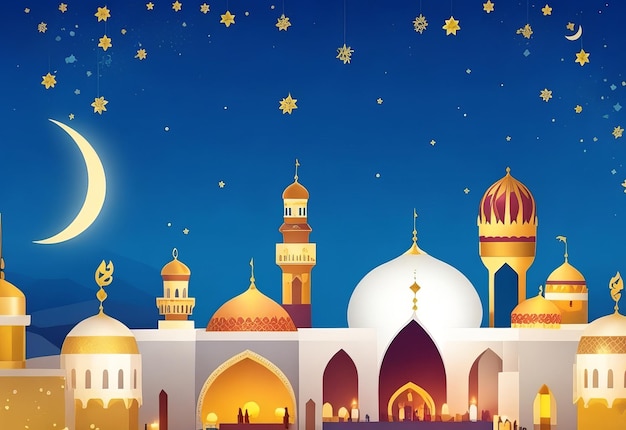 Ramadan-Kareem-Mond und Moschee