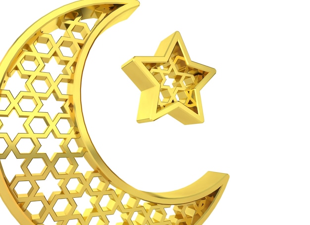 Ramadan Kareem Mond und Sterne 3D-Rendering