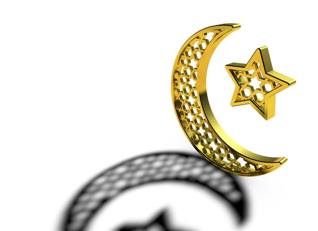 Ramadan Kareem Mond und Sterne 3D-Rendering