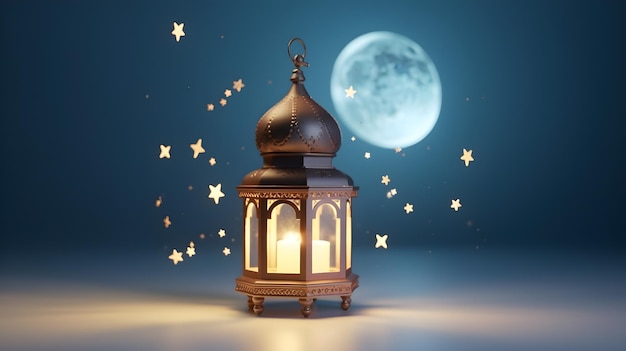 Foto ramadan kareem religiöser hintergrund mit ramadan-lampen-silhouette