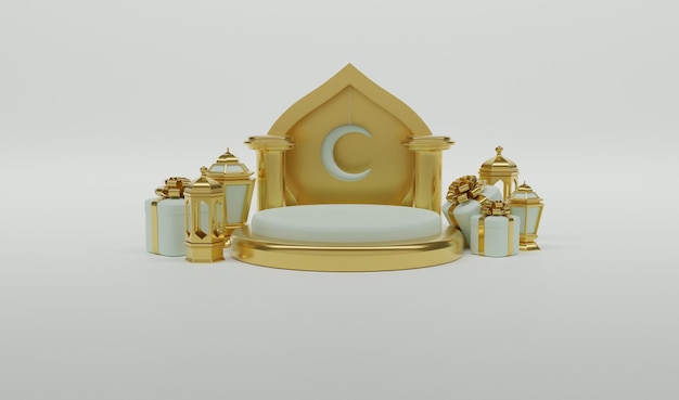 Ramadan kareem renderização 3d design realista