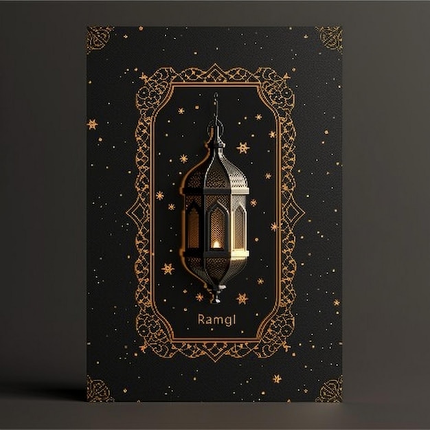 Ramadán Kareem tarjetas temáticas negras fondo islámico fondo Eid
