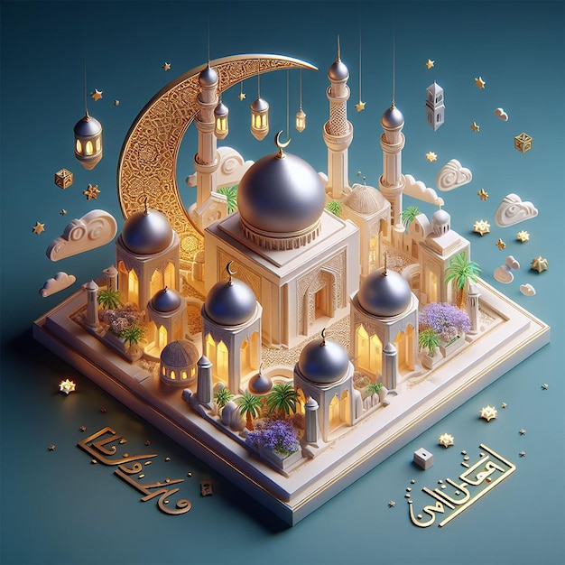 Ramadan Kareem und Eid Mubarok Illustration