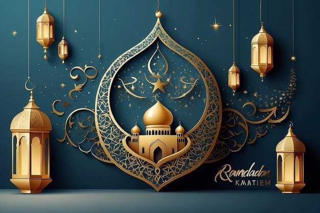 Ramadan Kareem Urlaub Hintergrund arabischer Stil Design