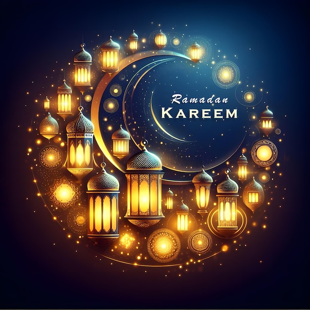 Foto ramadan kareems grußkarte ai generiert ramadan hintergrund generative ki