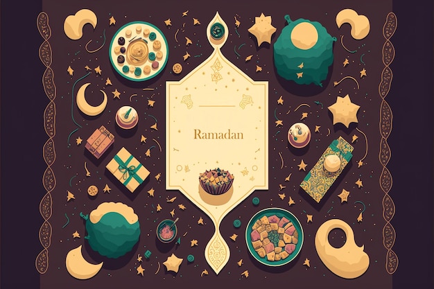 Ramadan Karim islamische Ramadan-Grußkartenvorlage für Tapetendesign-Poster-Medienbanner