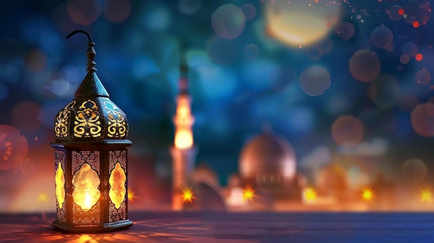 Ramadan-Lampe und Ramadan-Design Ramadan-Wallpapier Ramadan-Banner-Generative ai