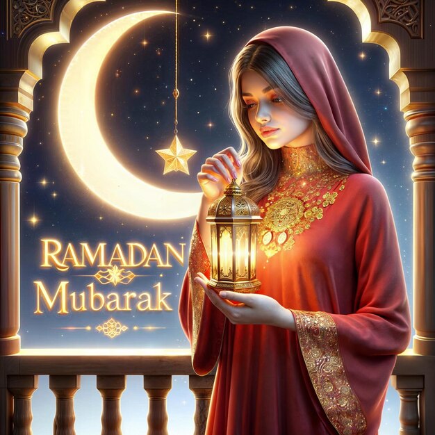 Foto ramadan mubarak 2024 für mädchen profilbild