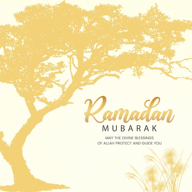 Ramadan Mubarak Blumen-Aquarell-Grußkarte