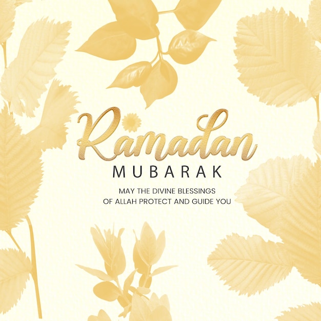 Ramadan Mubarak Blumen-Aquarell-Grußkarte