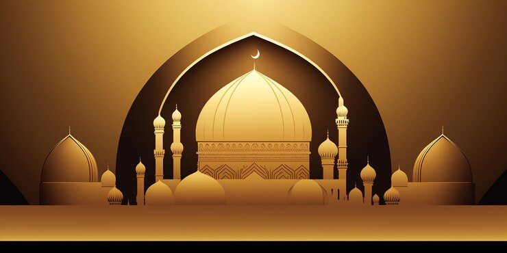 Ramadan Mubarak Concept Diseño ilustrativo minimalista sobre fondo islámico para vacaciones musulmanas