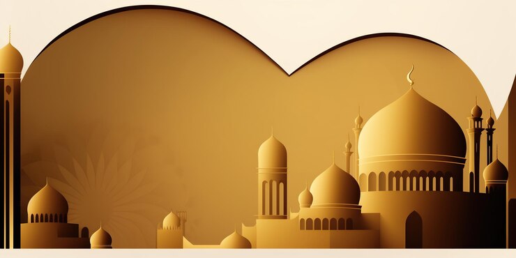 Ramadan Mubarak Concept Diseño ilustrativo minimalista sobre fondo islámico para vacaciones musulmanas
