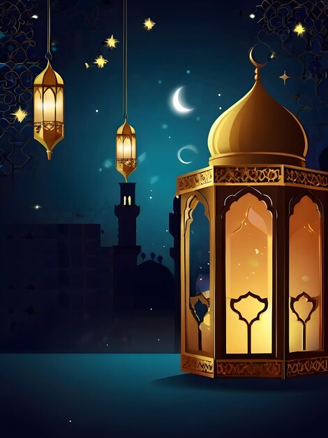 Ramadan Mubarak Eid Gretting Illustrationsvorlage