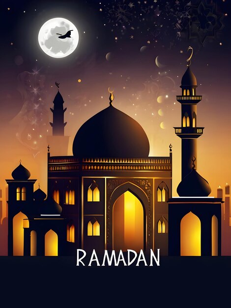 Ramadan Mubarak Eid Gretting Illustrationsvorlage