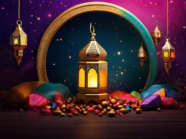 Ramadan Mubarak Grüßkarte Vorlage
