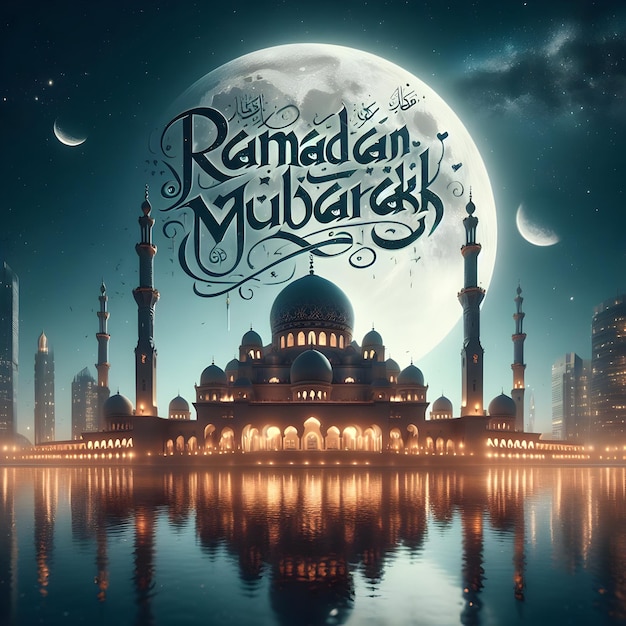 Foto ramadan mubarak hermosa tipografía iftari y sehri musulmanes están juntos en el tiempo de aftari