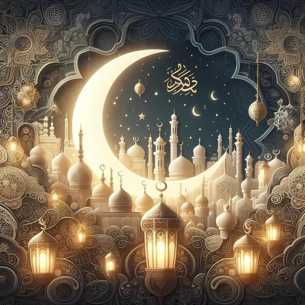 Foto ramadán mubarak kareem es el mes sagrado de los musulmanes.