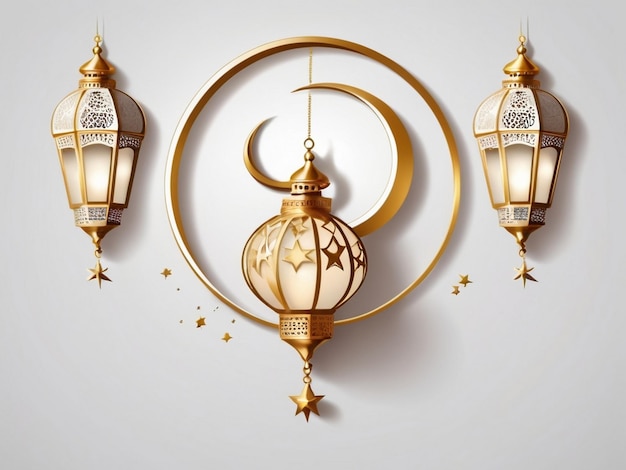 Foto ramadan mubarak post design em fundo branco