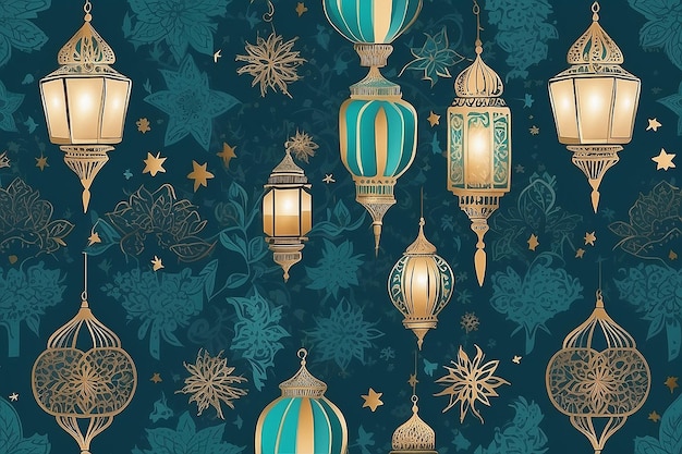 Ramadan Mubarak Ramadan Kareem Ornamento de padrão de design oriental tradicional