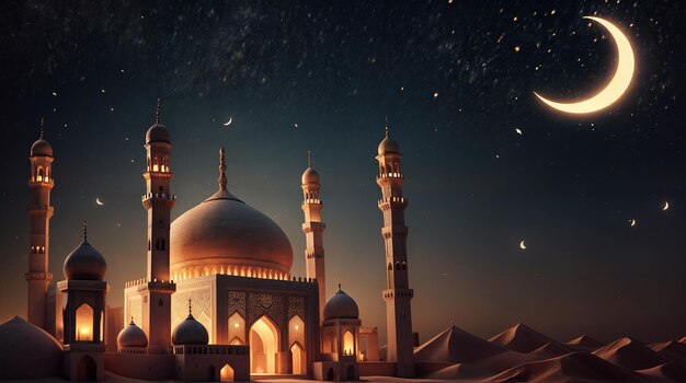 Foto ramadán mubarak trasfondo para el adha y el fitr