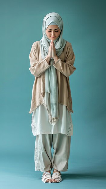 Ramadan muslimische Frau steht und betet