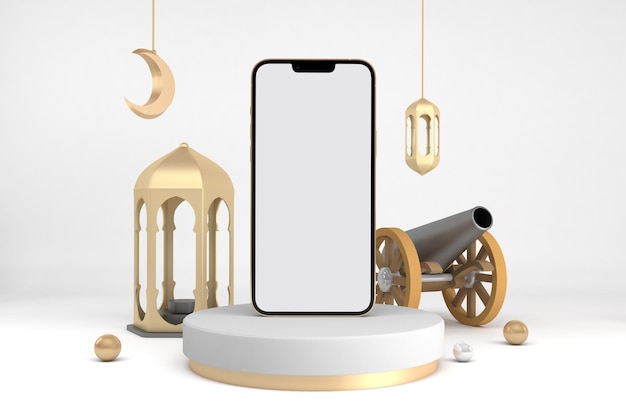 Ramadan Phone 13 Vorderseite In Weißem Hintergrund