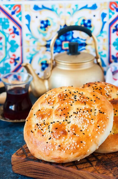 Foto ramadan pide pão nacional turco durante o ramadão