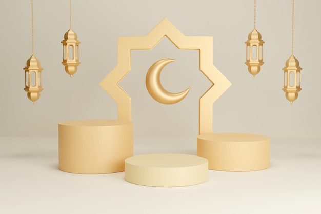 Ramadan Produktstand Podium in 3d