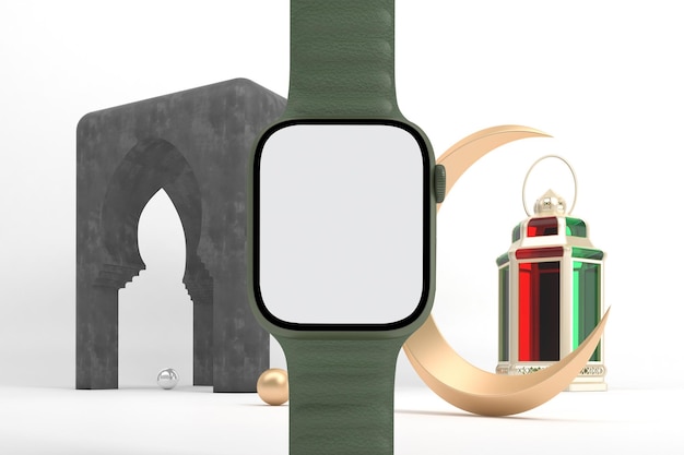 Ramadan Smart Watch Vorderansicht im weißen Hintergrund