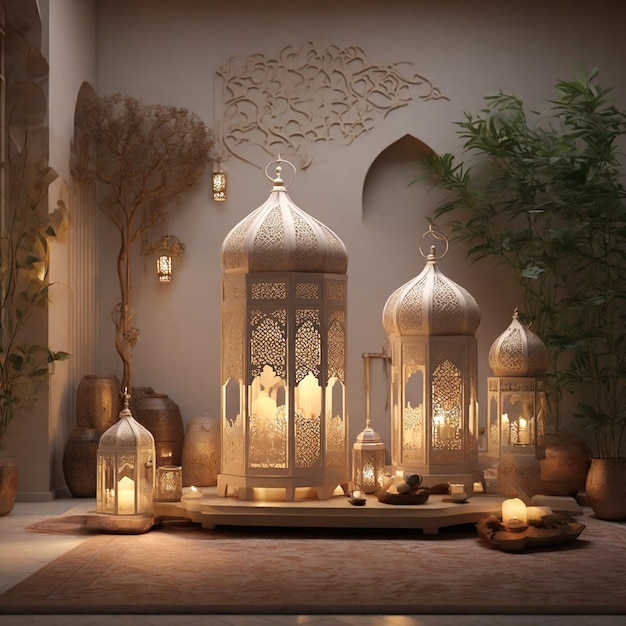 Ramadan Stadt Mischung 3D Laterne warme Gelassenheit