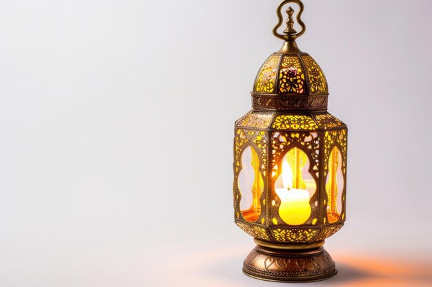 Foto ramadan und eid al-fitr konzept fanous vintage lampe isoliert auf weiß